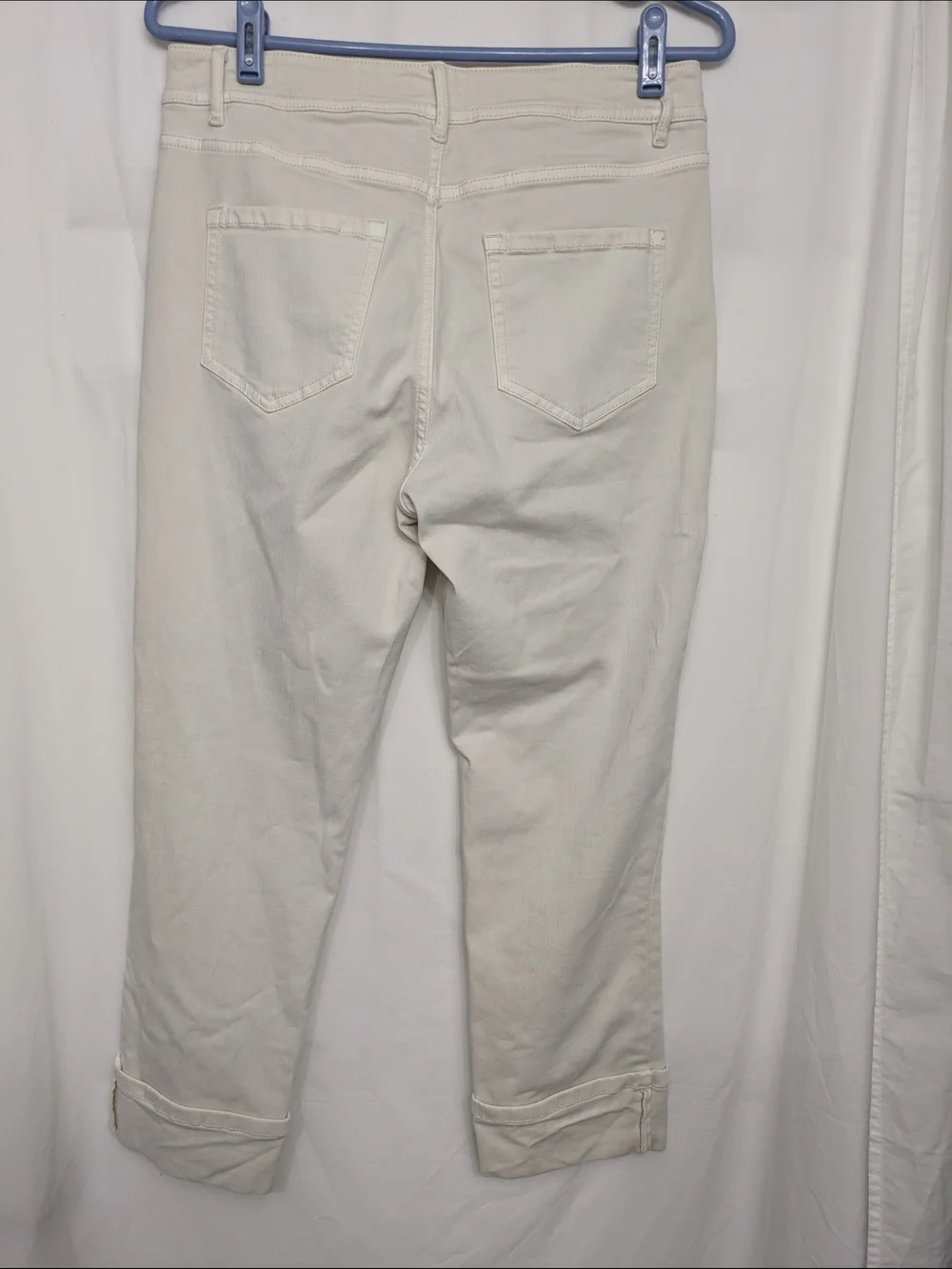 J.Jill Denim High Rise Straight Leg Ankle Jeans Petite 8 Ivory